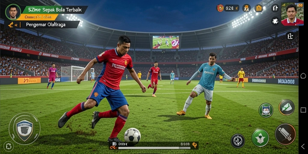 Tangkapan layar utama dari gameplay <strong>5ZK</strong> menampilkan aksi dramatik pertandingan sepak bola.