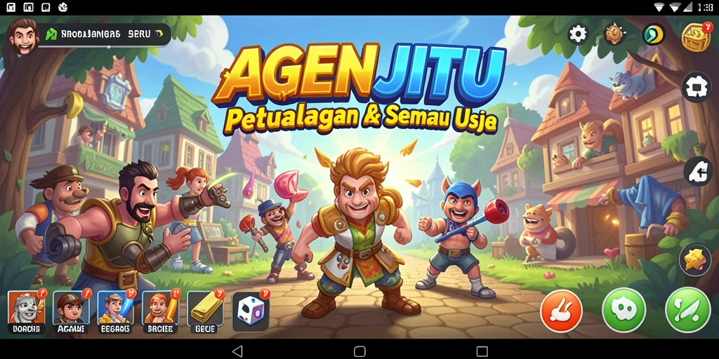 Tampilan utama AGENJITU dengan gameplay Arcade yang seru.