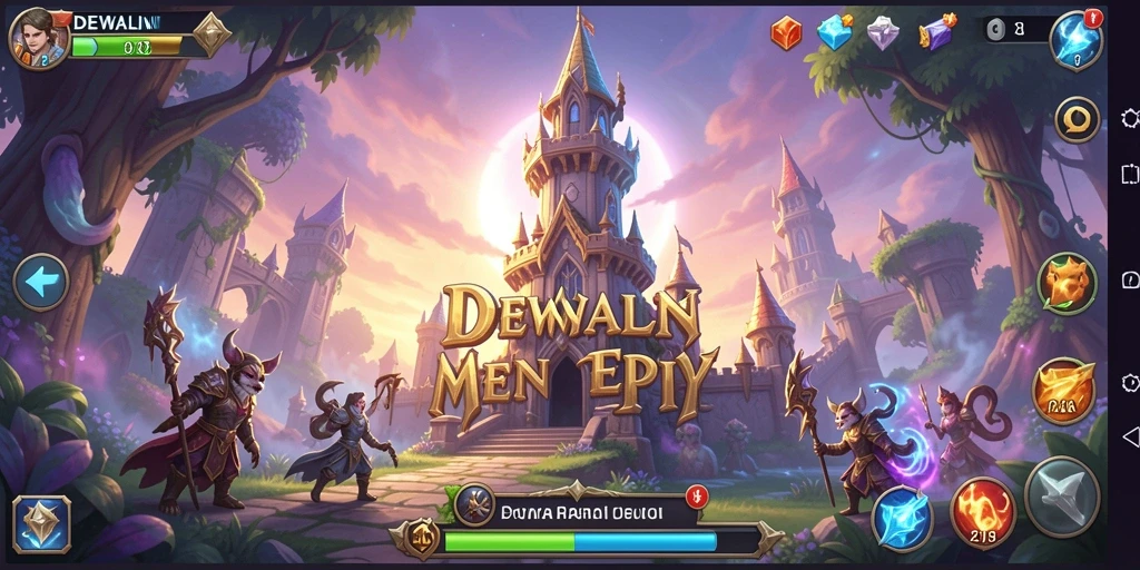 Gameplay seru Tower Defense di DEWALIN dengan menara strategis.