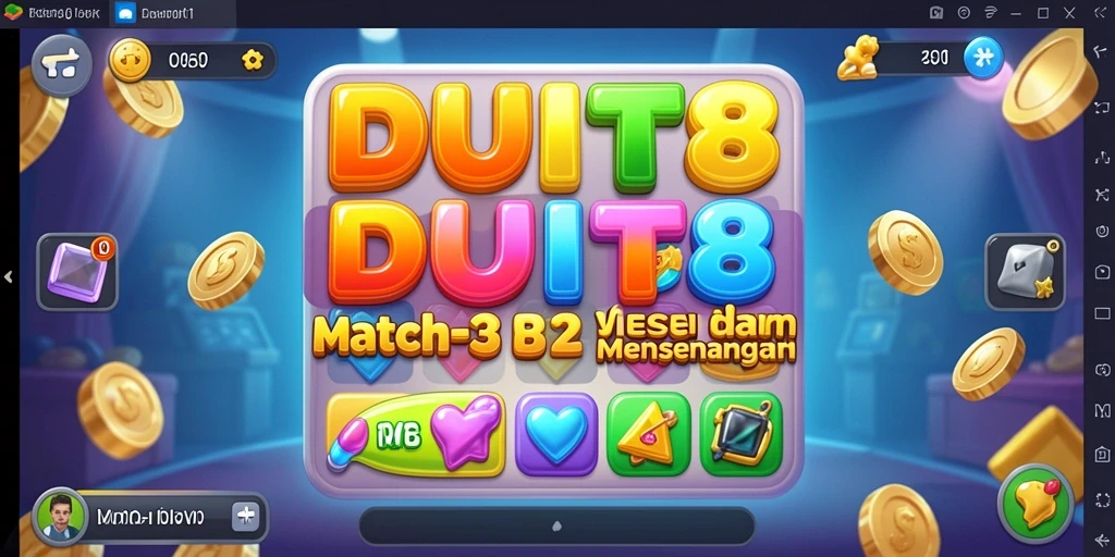 Screenshot gameplay DUIT8 menampilkan tantangan Match-3 yang seru.