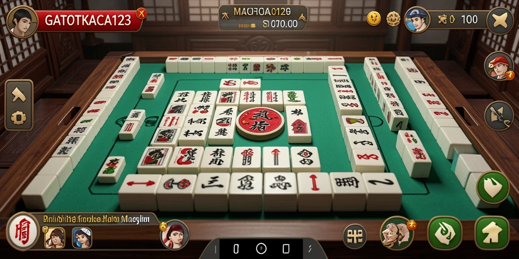 Screenshot GATOTKACA123 menampilkan gameplay seru dari Mahjong.
