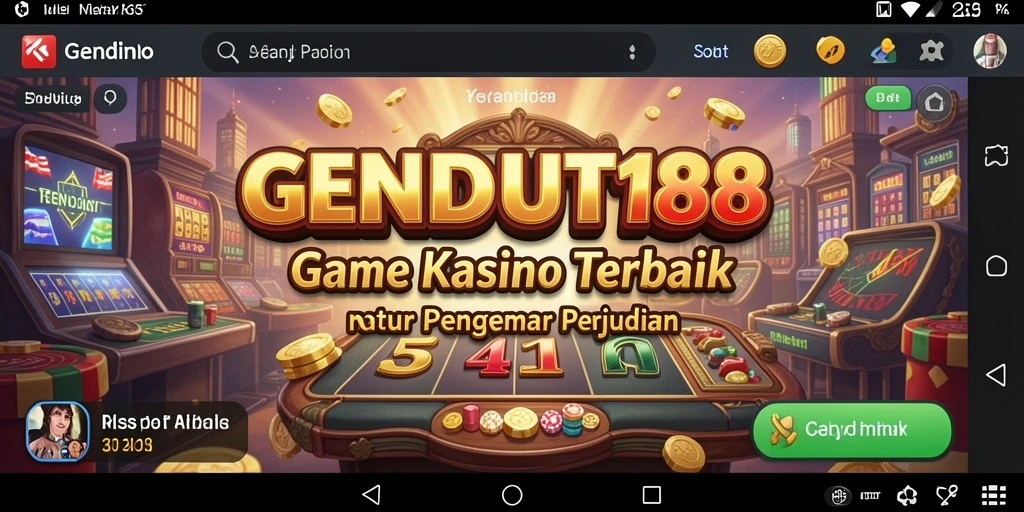 Screenshot gameplay GENDUT188 dengan suasana kasino yang menyenangkan.