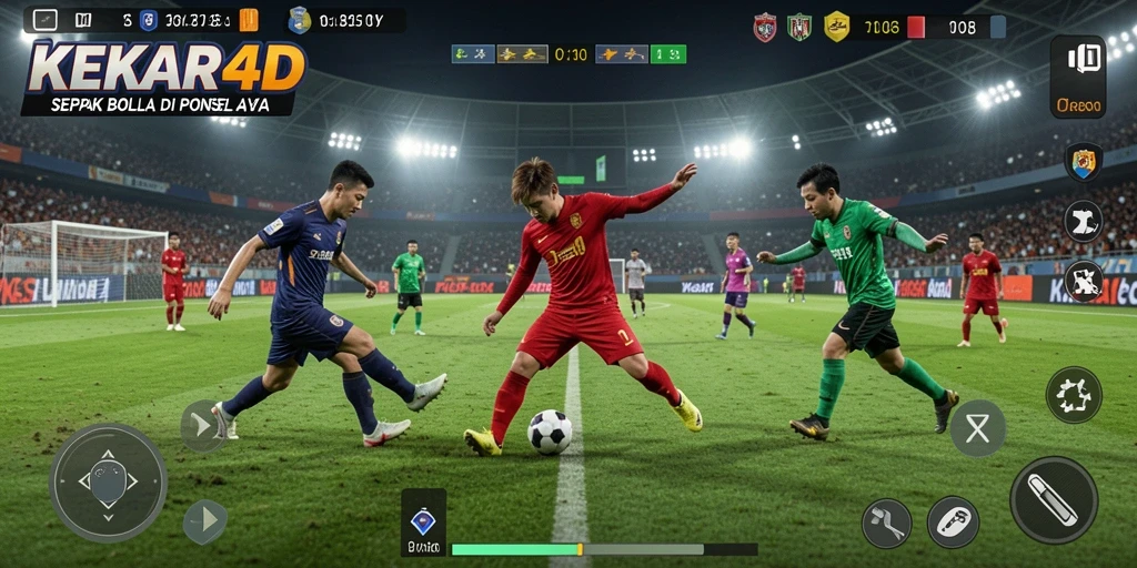 Tangkapan layar KEKAR4D menampilkan aksi pertandingan sepak bola yang mendebarkan.
