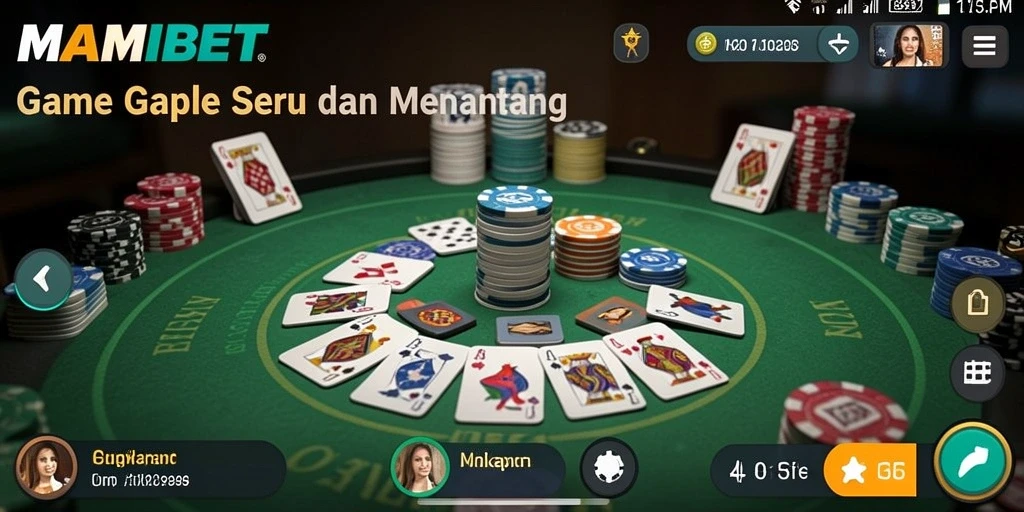 Tampilan gameplay Gaple yang seru dan interaktif di MAMIBET.