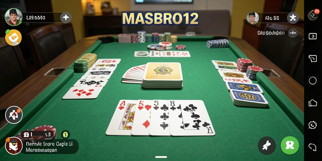 Tampilan gameplay seru di MASBRO12 saat bermain Gaple bersama teman.
