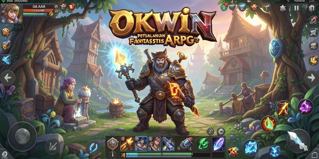 Tampilan gameplay OKWIN yang mendebarkan dan penuh aksi.