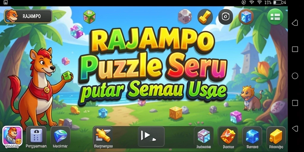 Gameplay RAJAMPO dengan berbagai tingkat kesulitan.